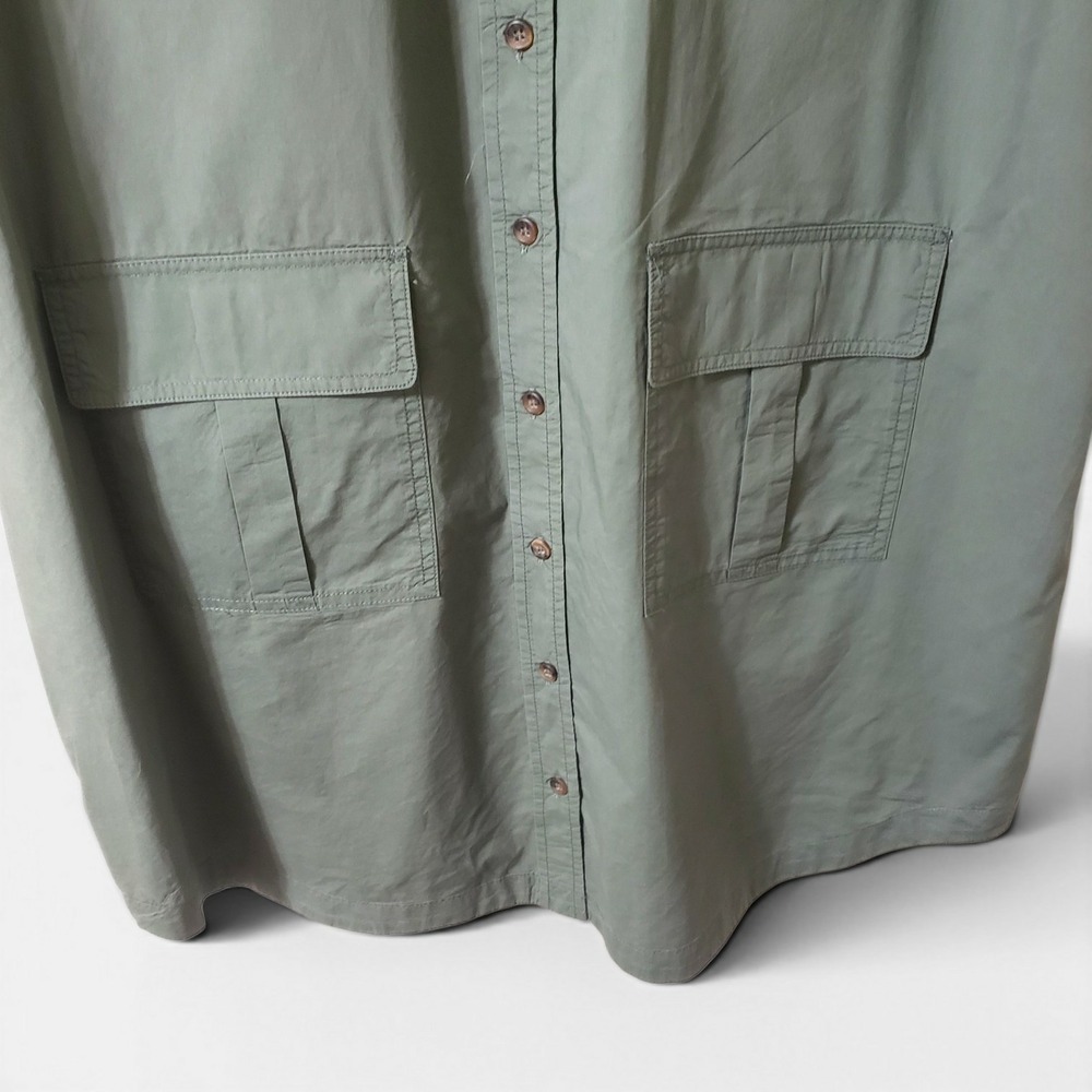 Tuckernuck Nala Shirtdress Army Green Short Sleeve Poplin Cotton XXXL Y23994T - Picture 3 of 11